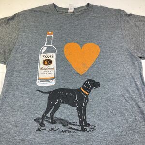 TITO'S VODKA I HEART LOVE DOG AUSTIN TEXAS TEE T SHIRT Sz Mens M - Dive Bar